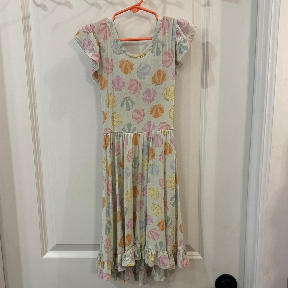 ☀️🐚Posh Peanut Tie Back Twirl Sea Shell Dress🐚☀️